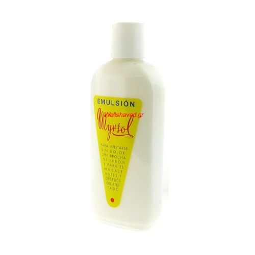 Το Emulsion της Myrsol μπορεί να χρησιμοποιηθεί πριν και μετά το ξύρισμα. Δεν περιέχει οινόπνευμα και έχει ελαφρύ και φρέσκο άρωμα.