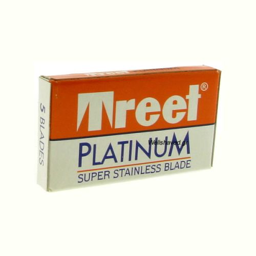 Ξυραφάκια Treet Platinum Stainless κατάλληλα για όλες τις ξυριστικές μηχανές. Κάθε κουτάκι περιέχει 5 ξυραφάκια.