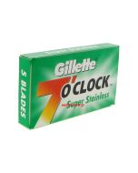 Gillette 7 o' Clock Super Stainless. Συσκευασία με 5 ανταλλακτικά ξυραφάκια.