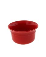 Κόκκινο πλαστικό μπολ για μούλιασμα πινέλου και δημιουργία αφρού ξυρίσματος - Omega. Εσωτερική διάμετρος : 9,00 cm - Ύψος : 5,00 cm