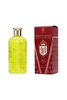 Το bath & shower gel της σειράς 1805 της Truefitt & Hill δημιουργεί ένα πλούσιο αφρό και προσφέρει βαθύ καθαρισμό που σας δίνει αίσθηση ευεξίας ενώ αφήνει την επιδερμίδα σας αναζωογονημένη.