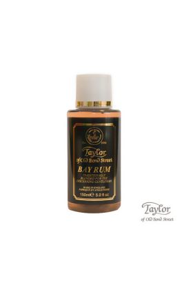 Taylor of Old Bond Street Bay Rum Aftershave. Σε μπουκάλι των 150ml. Περιέχει οινόπνευμα. Κατασκευάζεται στην Αγγλία. Εξαιρετικό άρωμα ρούμι.