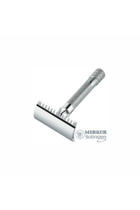 Merkur 15c Open. Ξυριστική μηχανή με κοντή λαβή κατάλληλη για εισαγωγή στις ξυριστικές μηχανές με ανοιχτό χτένι. Κατάλληλη για όσους ξυρίζονται 1 - 4 φορές την εβδομάδα.