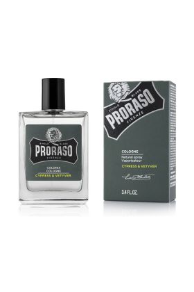 Η κολόνια με άρωμα κυπαρισσιού και vetiver σε γυάλινο μπουκάλι των 100ml είναι η τελευταία προσθήκη στη πλούσια συλλογή ανδρικής περιποίησης της Proraso.